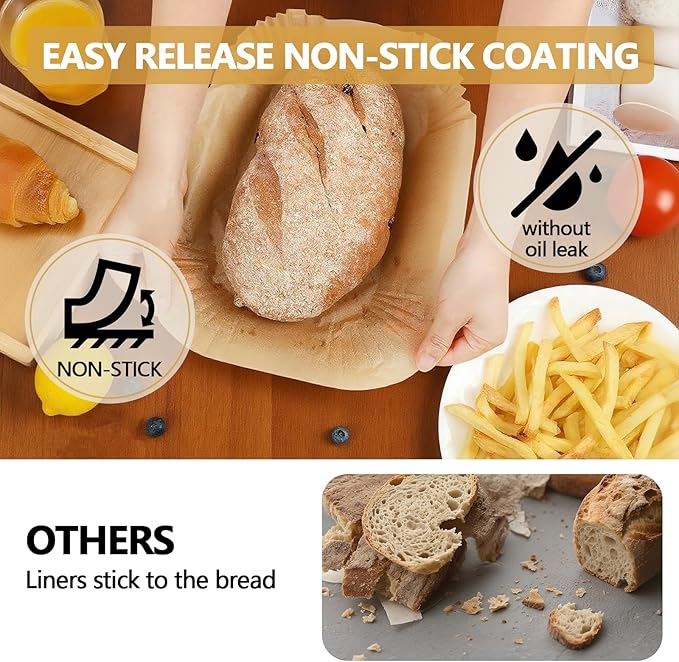 UBeeize 2lb Loaf Pan Liners, 100 PCS Loaf Pan Liners for Baking Bread 9x5, Non-Stick Bread Pan Liners, Pre-formed Rectangle Paper for Bread and Cakes
