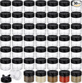50 Pack 3.4 oz Plastic Spice Jars with Black Cap Empty Clear Spice Bottles Containers Seasoning Jars with Shaker Lids for Storing Herbs and Seasoning Powders Kitchen Restaurant Storage