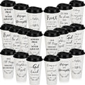 Skylety 20 Pack Bulk Christian Gifts for Men Women 16oz Reusable Bible Verse Tumbler Plastic Coffee Cup with Lid Inspirational Religious Church Gift for Teacher Graduation Party Favor (White)