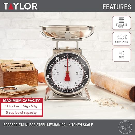 VEVOR Computing Digital Platform Scale, 660 lbs Load, 0.1 lbs Accuracy Computing Floor Scale & Taylor Mechanical Kitchen Weighing Food Scale Weighs up to 11lbs, Measures in Grams and Ounces