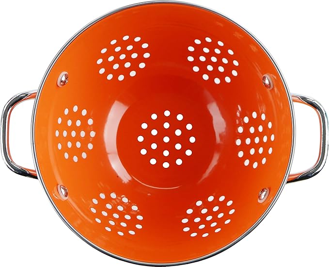 Calypso Basics by Reston Lloyd Powder Coated Enameled Colander, 1.5 Quart, Orange