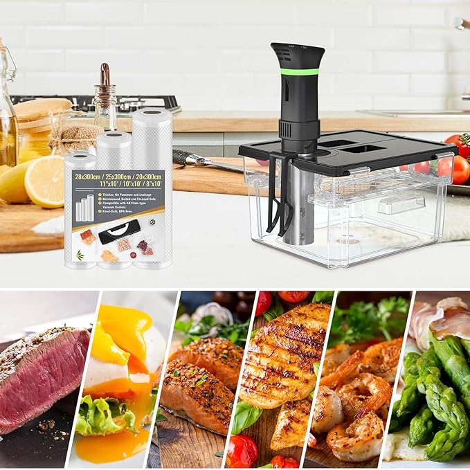 Sous Vide Cooker Kit, Includes 1000W Sous Vide Machine and 11.65QT Sous Vide Container with Double-Door Design, with Temperature and Time Digital Display Control