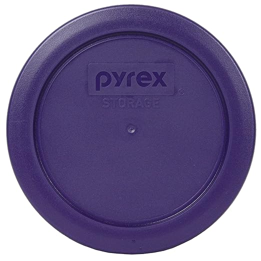 Pyrex 7200 2 Cup Glass Bowls & 7200-PC Plum Purple Food Storage Replacement Lids (4-Pack) - Made in USA
