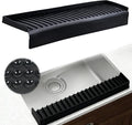 Silicone Sink Edge Protector 24", Kitchen Faucet Splash Guard with Suction Cups, Tilt and Cuttable Edge Guard, Multi-function Sink Accessories for Kitchen, Bathroom, Steel, Granite, Quartz Countertop