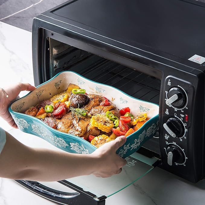 Baking Dish Casserole Dish Ceramic Lasagna Pan 2-Pcs Bakeware Sets Baking Dishes Baking Set Baking Dish Set