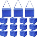 Nuogo 15 Pack Insulated Lunch Bags Bulk, Reusable Cooler Boxes, Leakproof Lunch Boxes Set, Waterproof Thermal Coolers, Insulated Beverage Bag for Women Men Work Picnic Beach(Blue)