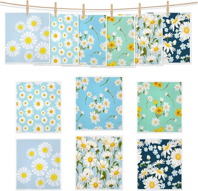 Reusable Kitchen Cleaning Cloth, Cellulose and Cotton Towel(12pcs)