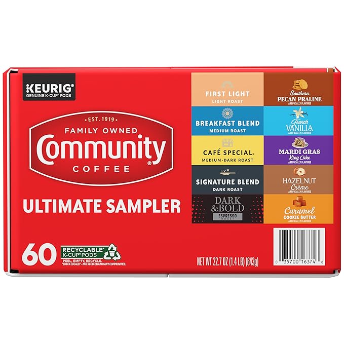 Community Coffee Ultimate Sampler Variety Pack, 60 ct K-Cup® Pods (Pack of 1)