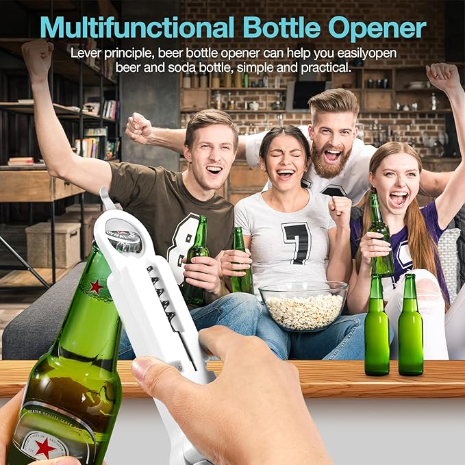 7-in-1 Jar Opener for Seniors – Magnetic adjustable Jar Opener & Bottle Opener for Arthritis, Weak Hands, Easy-Grip Kitchen Lid Opener Gadgets (Off-White)