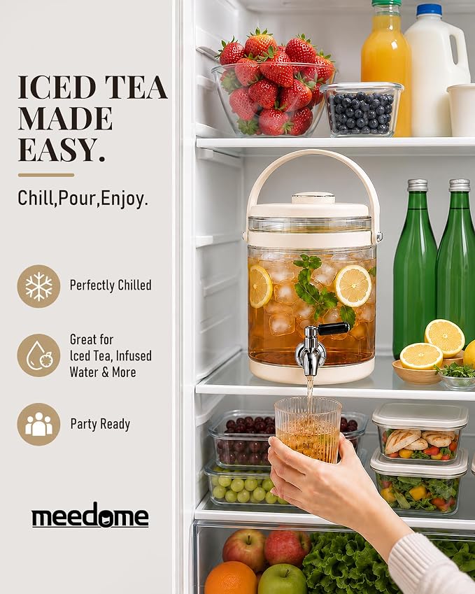 3L Electric Kettle & Beverage Dispenser with Infuser, Spigot - All-in-One Health Pot for Iced Tea/Coffee, Temperature Control, Glass Pitcher - Home & Office Use