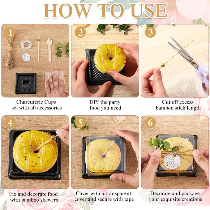 Honeydak Clear Cake Containers Mooncake Boxes with Lids, Wedding Dessert Cupcake Box with Forks, Thank You Tags Eucalyptus Leaves, Mini Cake Packaging for Wedding Favors Birthday Party(Black,50 Sets)