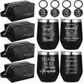 DERTE 4 sets Thank You Gift for Men Christmas Appreciation Gifts 12 oz Stainless Steel Tumbler with Toiletry Bag Inspirational Keychain for Male Teacher Employee Coworker Staff Fathers Day