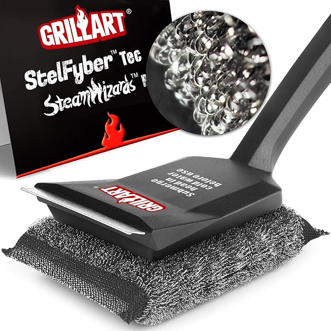 GRILLART Grill Brush Bristle Free, SteamWizards [Ultra Safe & Efficient] Grill Cleaner Brush for All Grill Grates, Replaceable Head BBQ Grill Brush for Outdoor Grill, Grill Accessories, Gifts for Men