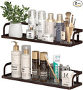 PUSDON 2-Pack 16.5" Extra Long Slim Hollowout Shower Caddy, Wall Mount Spice Rack & Bathroom Organizer, Mesh Bottom Cabinet Door Shelf Holds 50LBS - Vintage Bronze, Hollowout