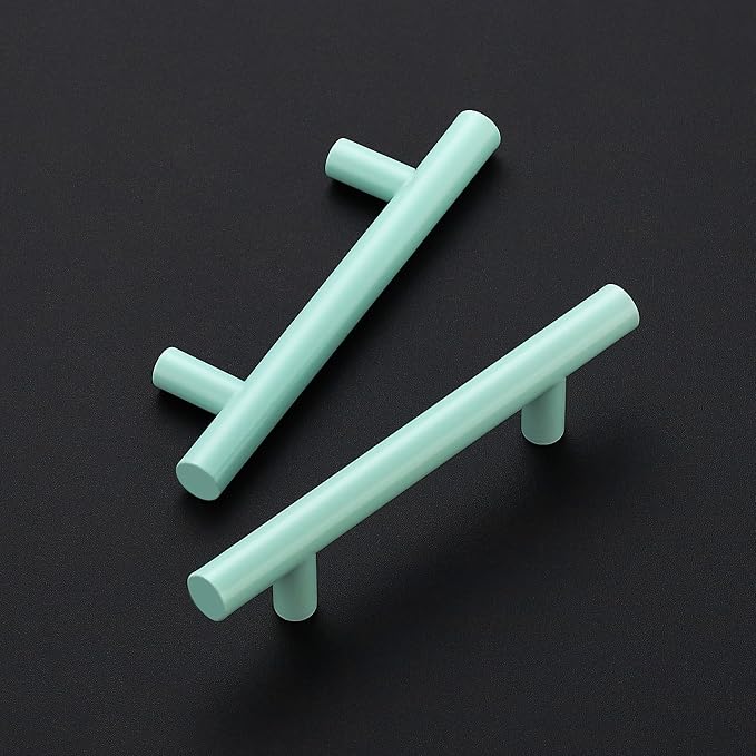 Ravinte 40 Pack | 5 Inch Cabinet Pulls Green Stainless Steel Kitchen Drawer Pulls Cabinet Handles 5 InchLength, 3 Inch Hole Center