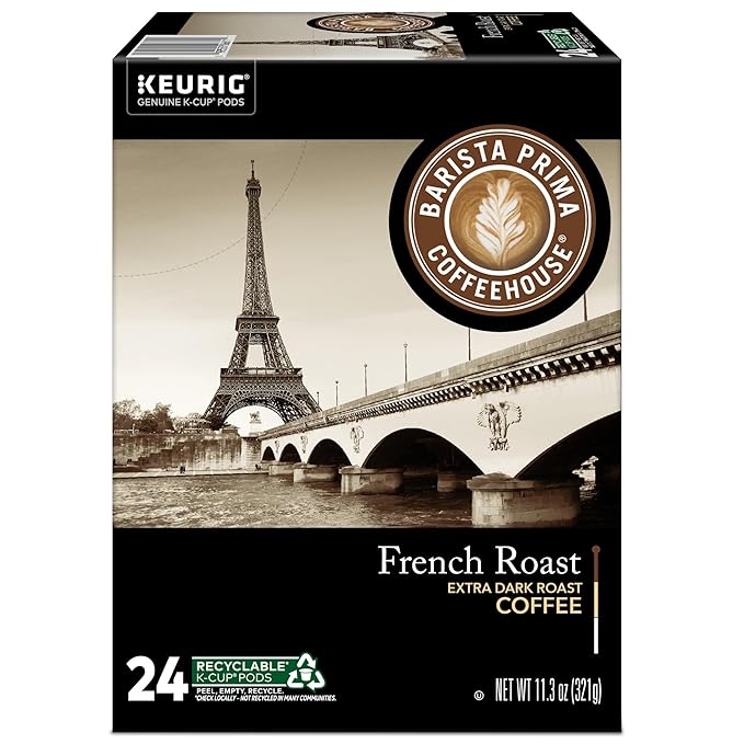 Barista Prima Coffeehouse, French Roast Keurig Single Serve K-Cup Pods, 96 Count