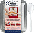 Fancy Panz Platinum Premium Aluminum Foil Pan Carrier with Secure Latch Lid & Hot/Cold Gel Pack - Made in USA Reusable Casserole Carrier for Half Size Pans - Food Transport Holder for Entertaining