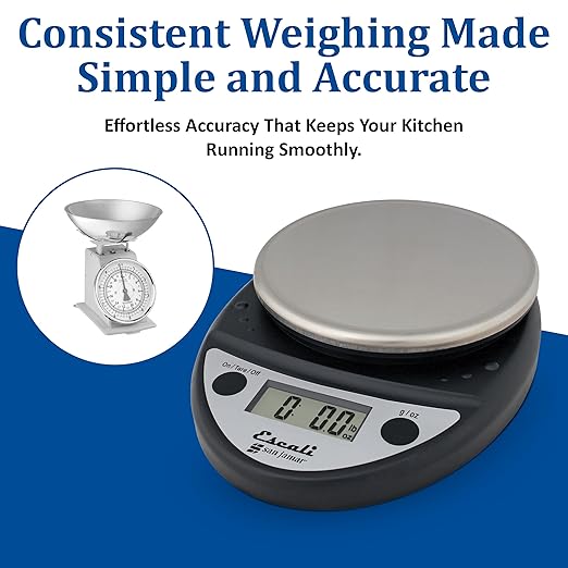 San Jamar SCDGP11BK Professional Round Digital Food Kitchen Scale, 11 lb Capacity, Black