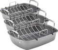 Circulon Nonstick Roasting Pan/Roaster with Rack - 17 Inch x 13 Inch,Gray,(Pack of 3)