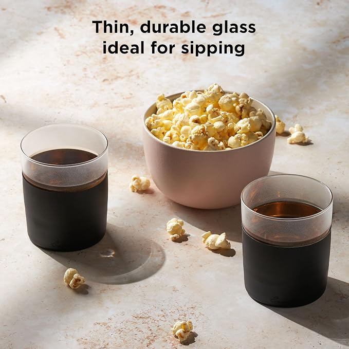 Rabbit Freezable Whiskey Glasses, 2 Count (Pack of 1), Black