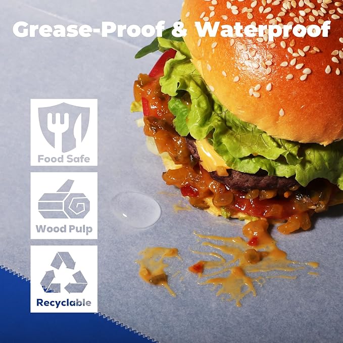Fit Meal Prep [500 Pack] 10 x 10.75" Wax Paper Sheets for Food, Interfolded Precut Deli Pop Up Grease-Proof Sandwich Paper Wraps, Waterproof for Lunch, Food Basket, Microwave Cover, BBQ