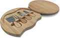 10” Round Cheese Bamboo Board Set with Cheese Knives for Charcuterie Boards, Bamboo