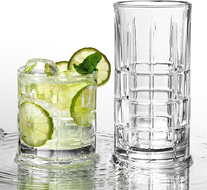 Anchor Hocking Manchester Rocks Old Fashioned Whiskey Glasses, 10.5 oz (Set of 12) -