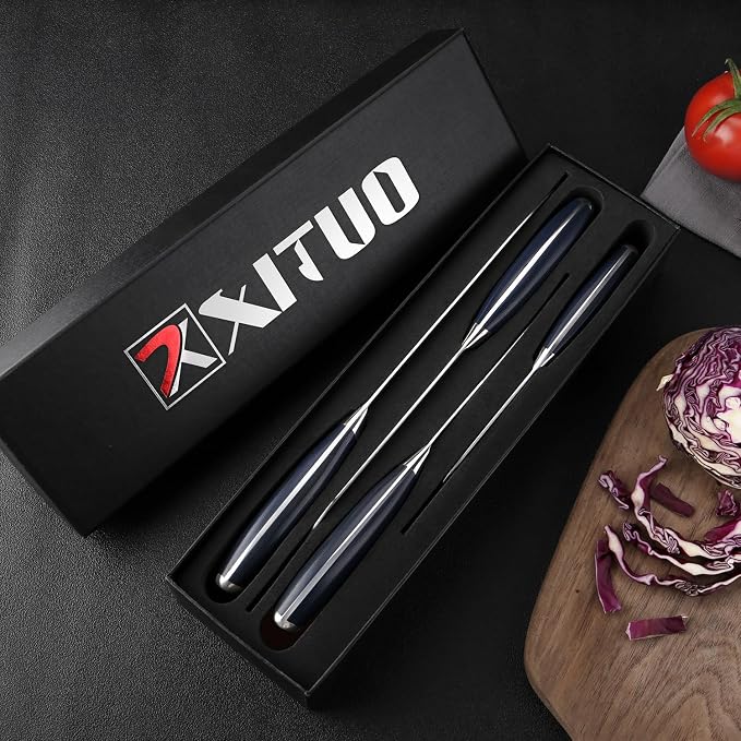 XITUO Damascus VG10 Steel Knife Set, 4-Piece Japanese Kitchen Knives with Ergonomic G10 Handle - Includes Chef, Santoku, Utility & Boning Knife, Ultra-Sharp Professional Cooking Tools