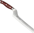 Ergo Chef Crimson Series 8-Inch Serrated Offset Bread & Deli Knife - High-Carbon German X50CrMoV15 Stainless Steel Blade - Durable G10 Fiberglass Handle