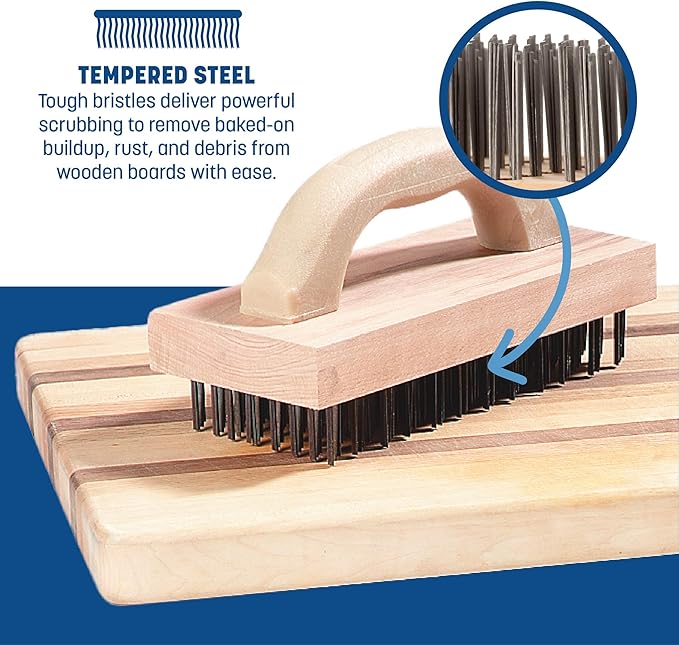 Carlisle FoodService Products 4067600 Ergonomic Steel Butcher Block Scratch Brush, 9-3/8”