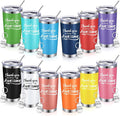 Sieral 24 Pieces Thank You for Being Awesome Tumbler, Thank You Supplies for Women Men 20oz Insulated Stainless Steel Travel Tumbler with Lid and Straw Appreciation Gift with Keychain (Multicolor)