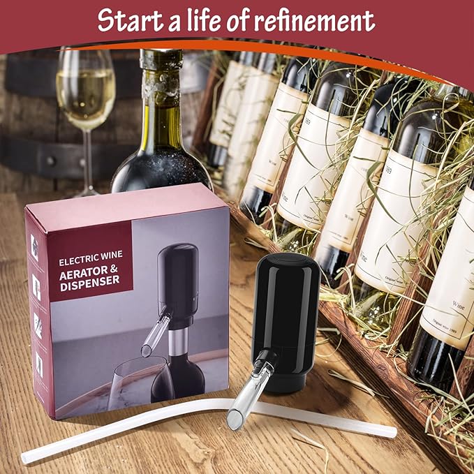 BLUBYEES Electric Wine Aerator Pourer,Portable One-Button Wine Dispenser Machine and Wine Decanter Multi-Smart Automatic Filter Wine Pourer for Red Wine,Best Wine Gifts for Women and Wine Lovers