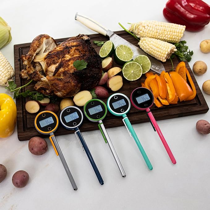 ChefsTemp Pocket Pro 1-Second Instant Read Digital Meat Thermometer Rechargeable for Grilling, Food, BBQ, Kitchen Cooking, Oil Deep Frying & Candy (Lime Zest)