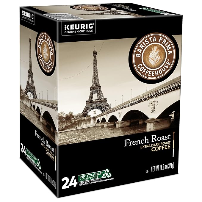 Barista Prima Coffeehouse, French Roast Keurig Single Serve K-Cup Pods, 96 Count
