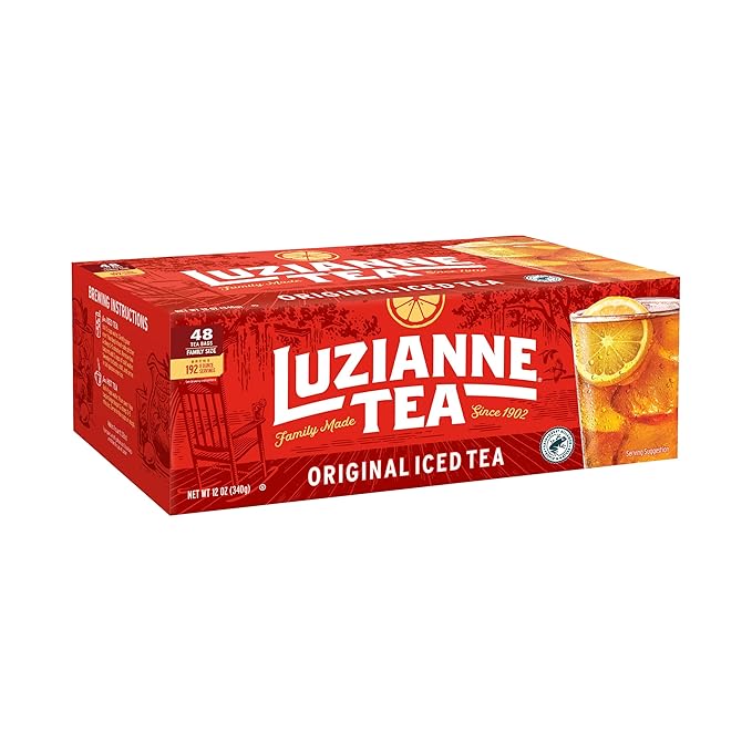Luzianne Unsweetened Iced Tea Bags, Family Size, 48ct Box (Pack of 1)