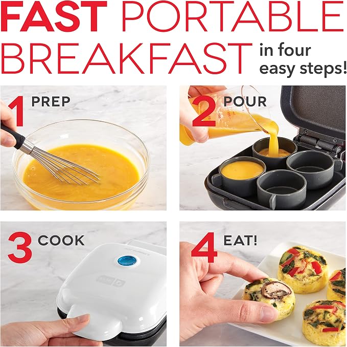 DASH Deluxe Sous Vide Style Egg Bite Maker with Silicone Molds for Breakfast Sandwiches, Healthy Snacks or Desserts, Keto & Paleo Friendly, (1 large, 4 mini) - Aqua (Pack of 8)