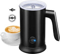 YSSOA Electric Milk Frother Handheld with Stainless Steel Stand Battery Operated Whisk Drink Mixer for Coffee, Frappe, Latte, Matcha, Hot Chocolate, Black (240ml/8.12oz, Classic Black)