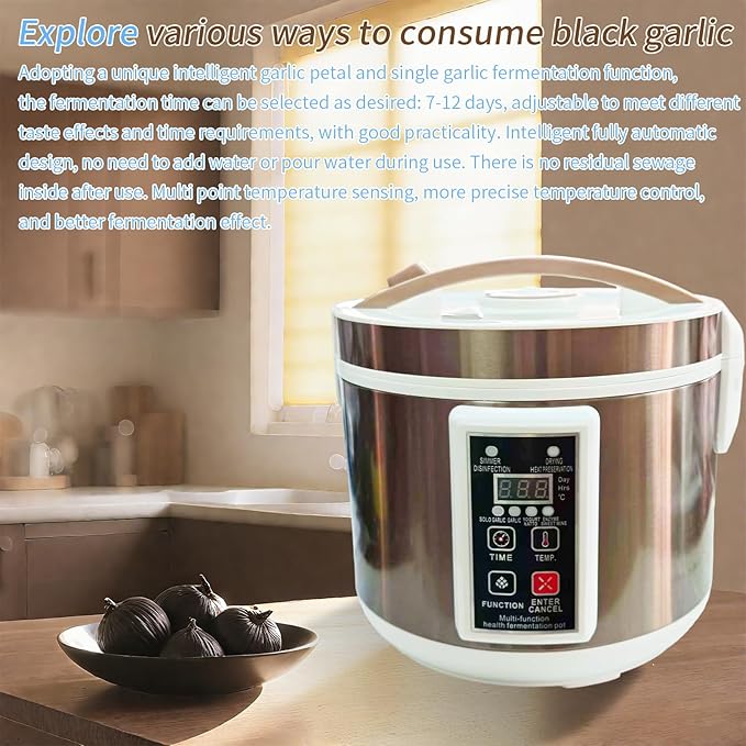 5L Black Garlic Fermenter,Yogurt Maker with Adjustable Temperature & Time Control, Automatic Intelligent Control Garlic Fermenter Natto, Yogurt, Kimchi, Wine Fermenter Machine