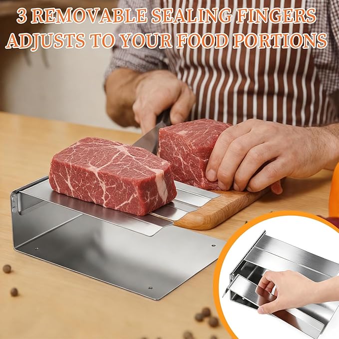 Stand for Vacuum Sealer Bags Packaging 9 x 7 x 3.15 Inches Heat Seal Bags Plate 304 Stainless Steel Food Storage Filling Bag Meal Prep Freezer Meals Suitable for Most Sizes Vacuum Package