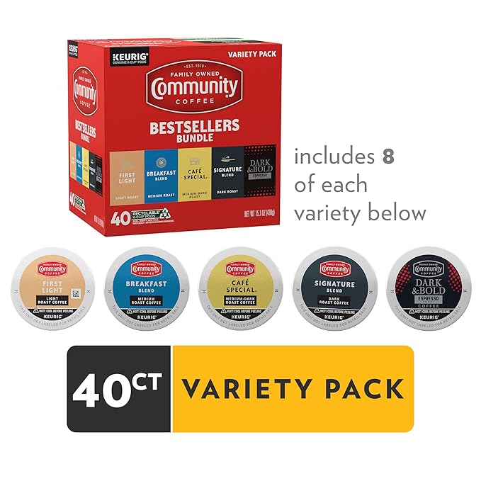 Community Coffee Bestsellers Bundle Variety Pack, 40 ct K-Cup® Pods (Pack of 1)
