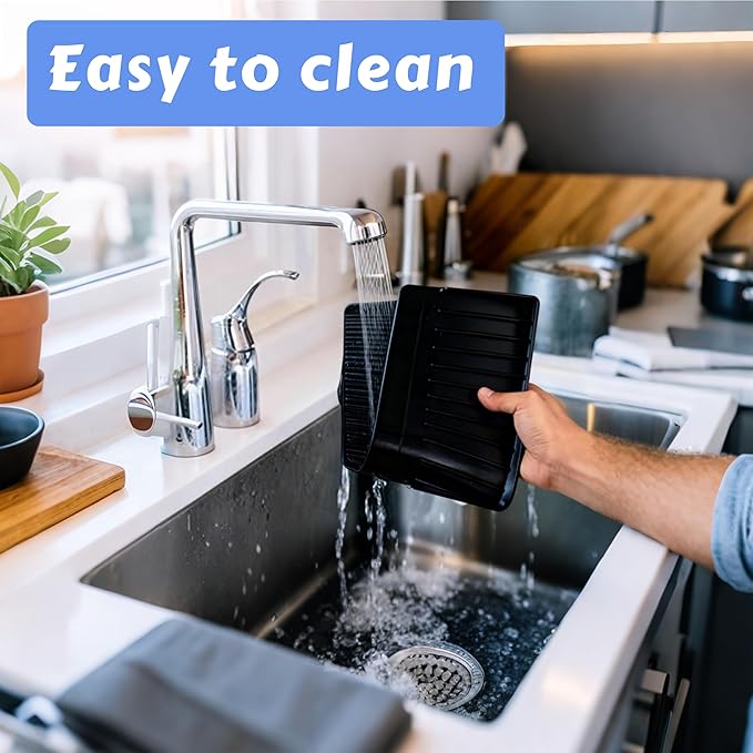 Silicone Sink Edge Protector 30", Kitchen Faucet Splash Guard with Suction Cups, Tilt and Cuttable Edge Guard, Multi-function Sink Accessories for Kitchen, Bathroom, Steel, Granite, Quartz Countertop