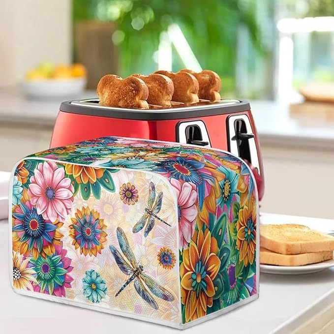 Boho Mandala Floral Blender Cover Washable Kitchen Toaster Cover Dragonfly Bread Maker Coffee Maker Protectiron Covers Size M