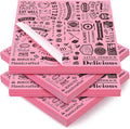 Marspark 200 Pcs Deli Wax Paper Sheets 12 x 12 Inches Square Grease Resistant Tray Basket Liners Hot Dog Wrappers Newsprint Water and Grease Proof Sandwich Wrapping Paper for Food Baking (Pink Black)