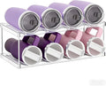 Stackable Water Bottle Organizer for Cabinet,2 Tier Water Bottle Holder for Stanley Yeti 40 oz Bottle Shelf,Clear Tumbler Storage Organizer,Wine Rack,Cup Organizer for Kitchen Cabinets Counter Pantry