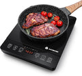 Portable Induction Cooktop 20 Temperature & Power Levels,1800W Single Burner Electric Cooktop with 6.8 inch Heating Coil, Hot Plate with Timer