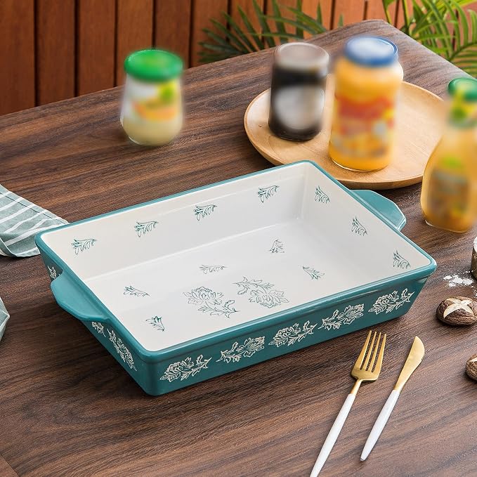 Wisenvoy Baking Dish Ceramic Lasagna Pan Casserole Dish 3-Piece Bakeware Sets Baking Dishes Baking Set Baking Dish Set