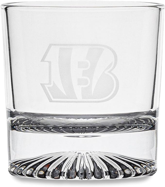 The Memory Company Officially Licensed NFL Wood Boxed Drinkware Set - 2 Premium Rocks Glasses with Laser-Etched Team Logo & Reusable cooling cubes, Whiskey & Cocktail Gift Set for Football Fans