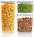 Pop Top Food Storage Containers, Leakproof Pantry Food Storage Containers, Kitchen Storage Containers with Lids Airtight 3-Piece - 3.5Qt/2.1Qt/1.3Qt