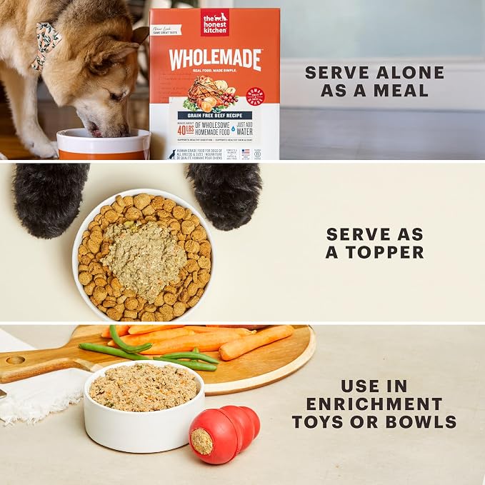 The Honest Kitchen Human Grade Wholemade™ Dehydrated Whole Grain Dog Food, Chicken 4 lb (16lbs)