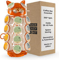 Made Easy Kit Carousel Coffee Pod Holder - Compatible with Keurig K-Pods K-Cups - Countertop 360 Spin Rack Storage Organizer - Revolving Base - Capsule Café Station Bar (Cat Orange, Small)